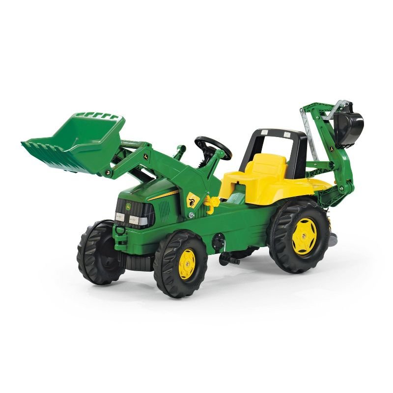 John Deere Kids' Backhoe Pedal Tractor with Front Loader by Rolly Toys