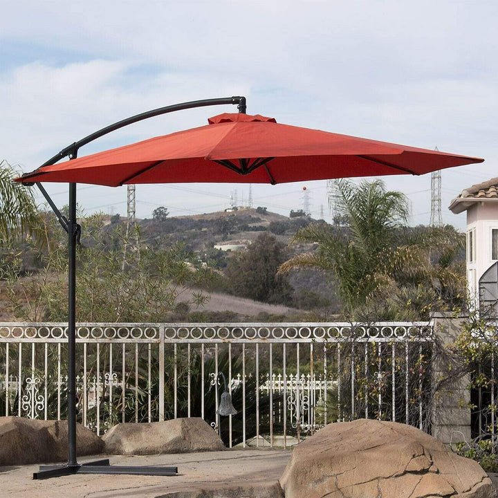 10FT Hanging Patio Umbrella Sun Shade Offset