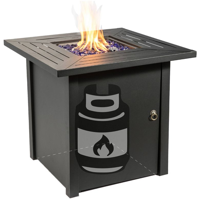 Oasis 30″ Square Steel Propane Gas Fire Pit – Teamson Home