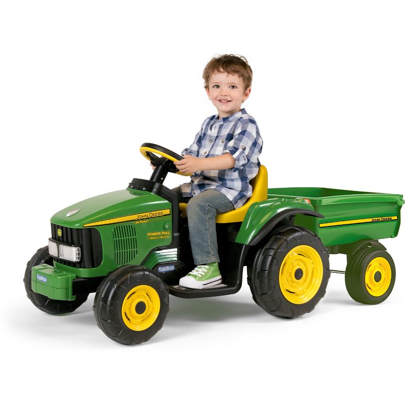 Peg Perego 6V John Deere Power Pull Tractor Powered Ride-On – Green
