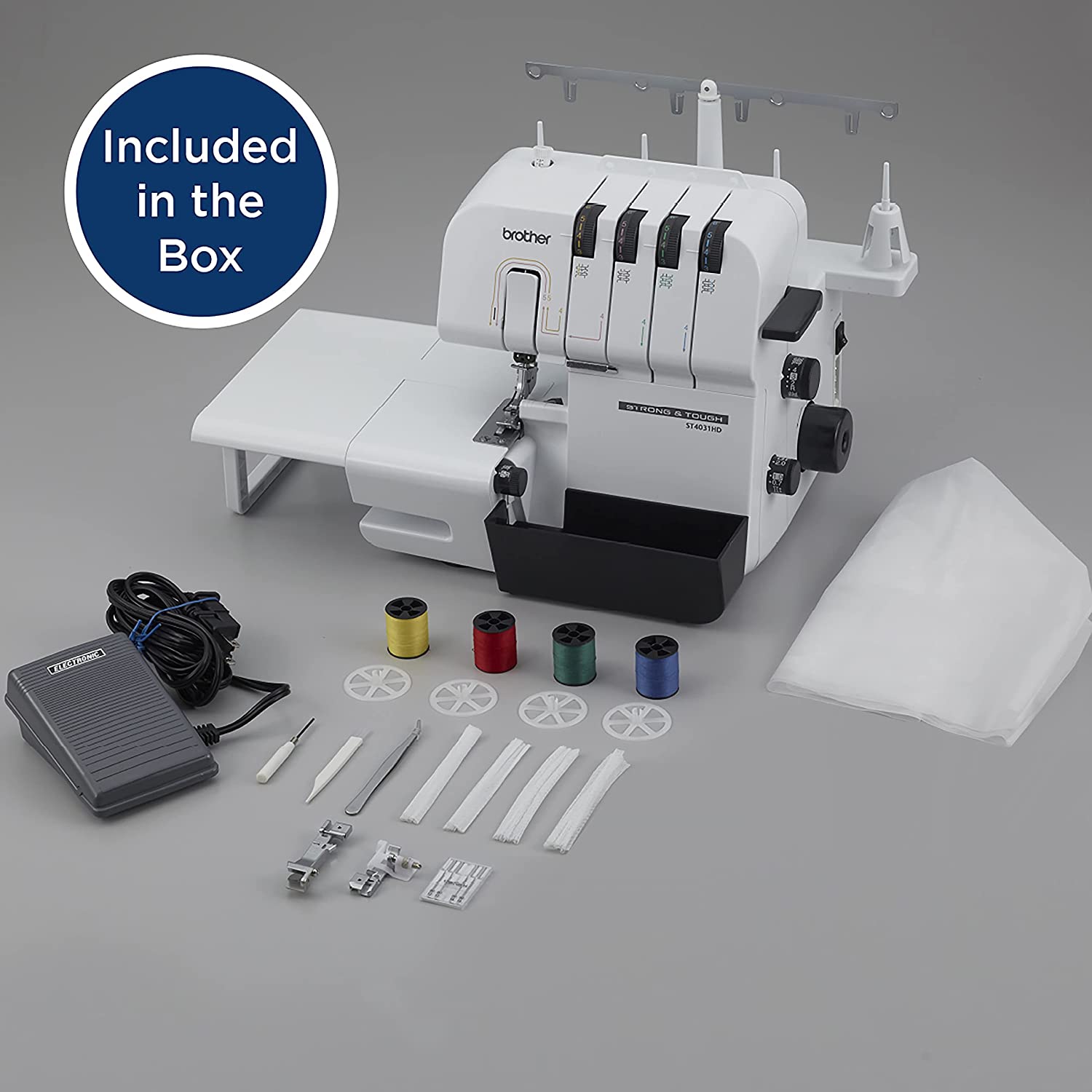 Brother ST4031HD Serger, Strong & Tough Serger, 1,300 Stitches Per Minute, Durable Metal Frame Overlock Machine