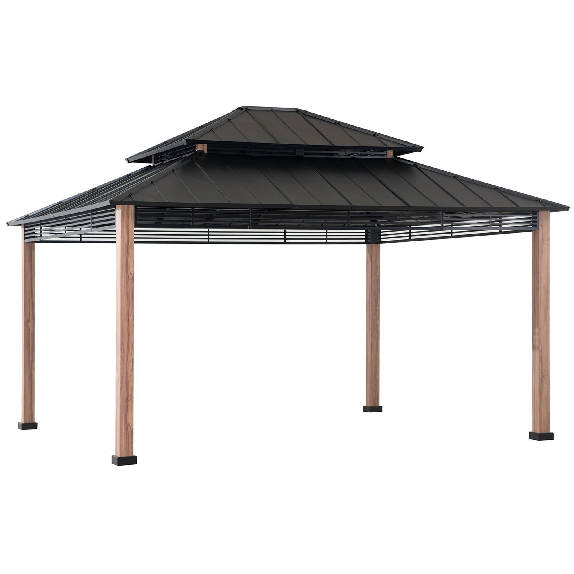 SummerCove Roberts 13 ft. x 15 ft. 2-tier Hardtop Gazebo