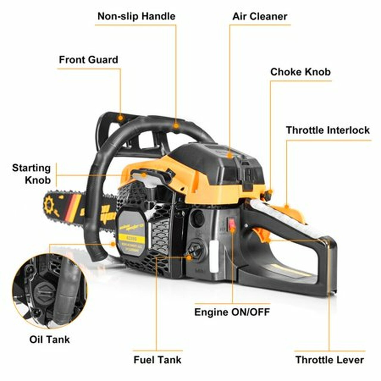 Living Essentials SALEM MASTER 6220G 62CC 2-Cycle 20' Gas Powered Chainsaw