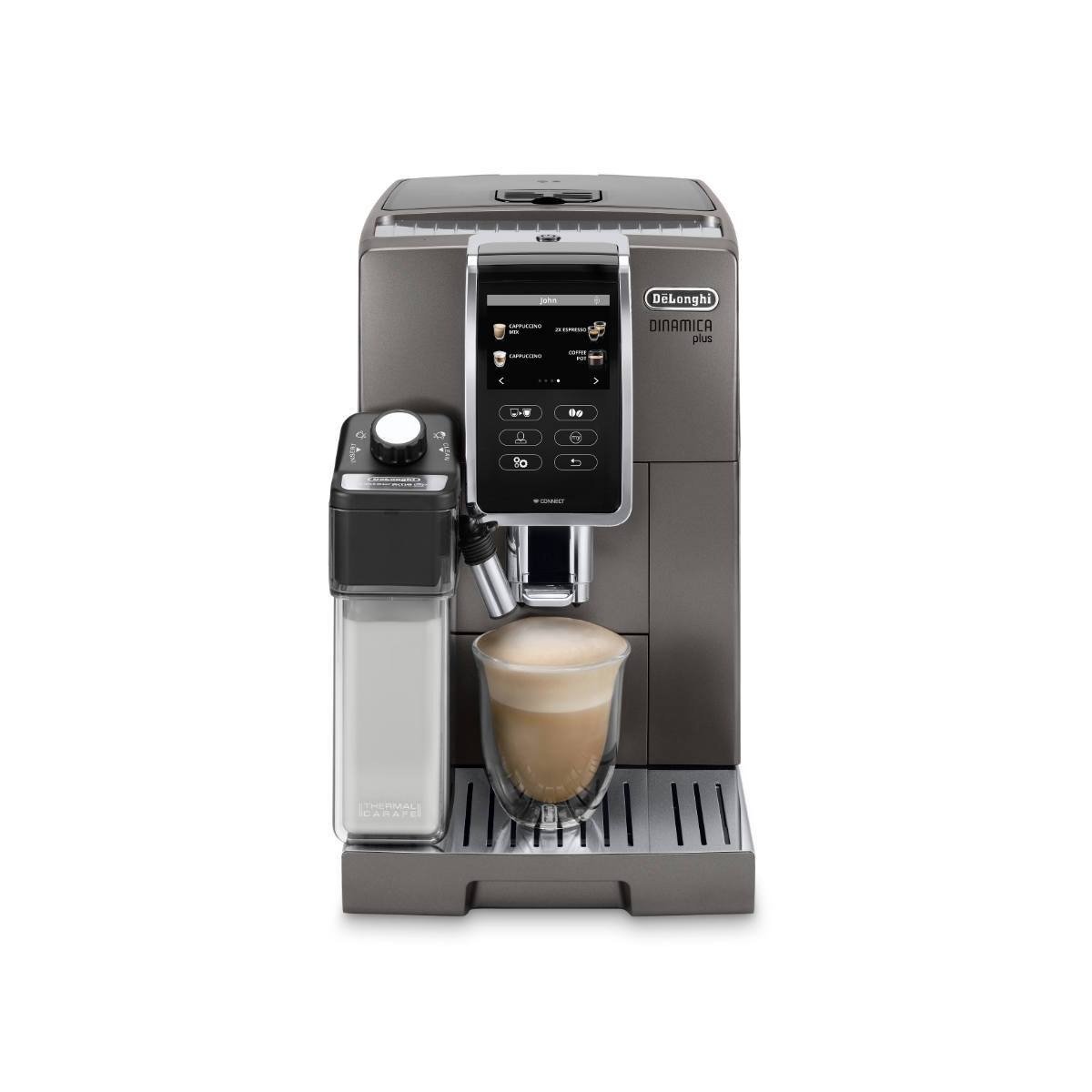 DeLonghi Dinamica PLUS Smart Super Automatic Espresso & Cappuccino Machine With LatteCrema System ECAM37095TI (Titanium)