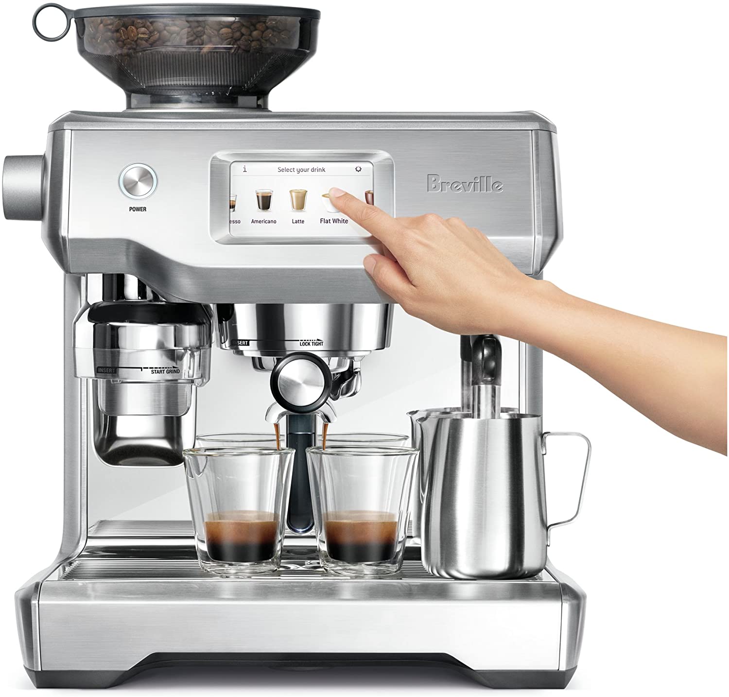 Breville BES990BSS Oracle Touch Fully Automatic Espresso Machine, Brushed Stainless Steel