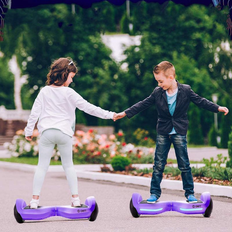 Ride Swft Blaze Self Balancing Hoverboard Scooter Up to 7 Miles Per Hour with Front Facing LED Lights and 6.5 inch Wheels, Grape