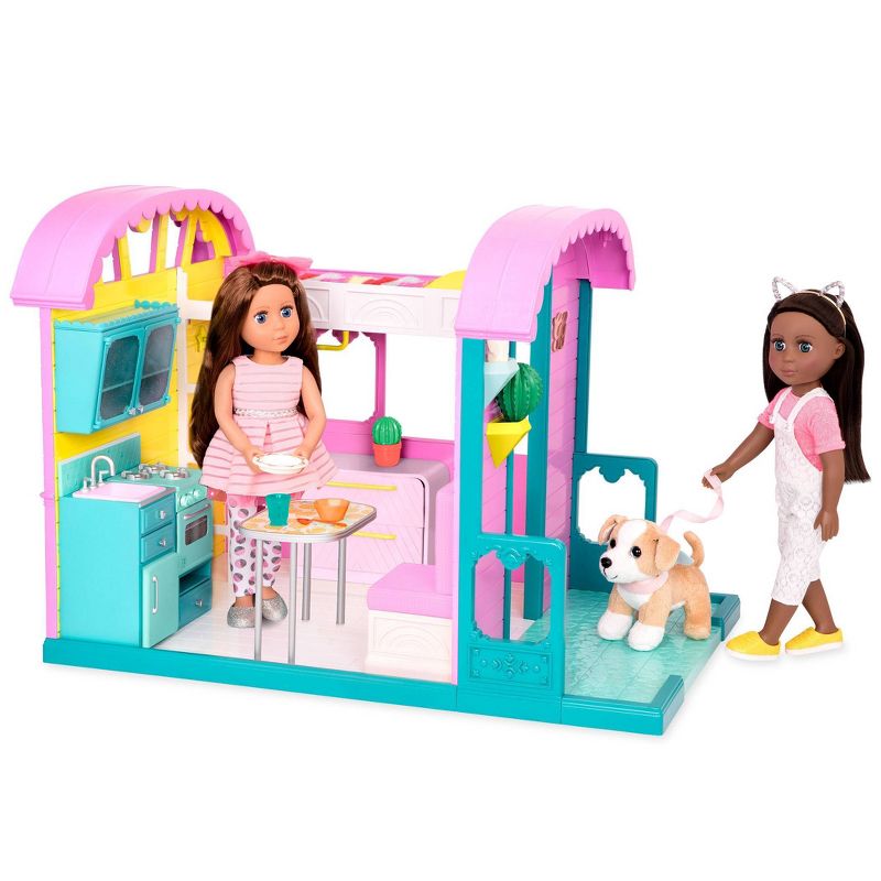 Glitter Girls Caravan Home Dollhouse & Furniture Playset for 14″ Dolls