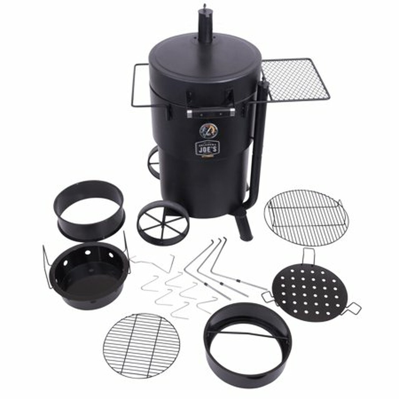Oklahoma Joe's Bronco Charcoal Barrel Drum Smoker- Black