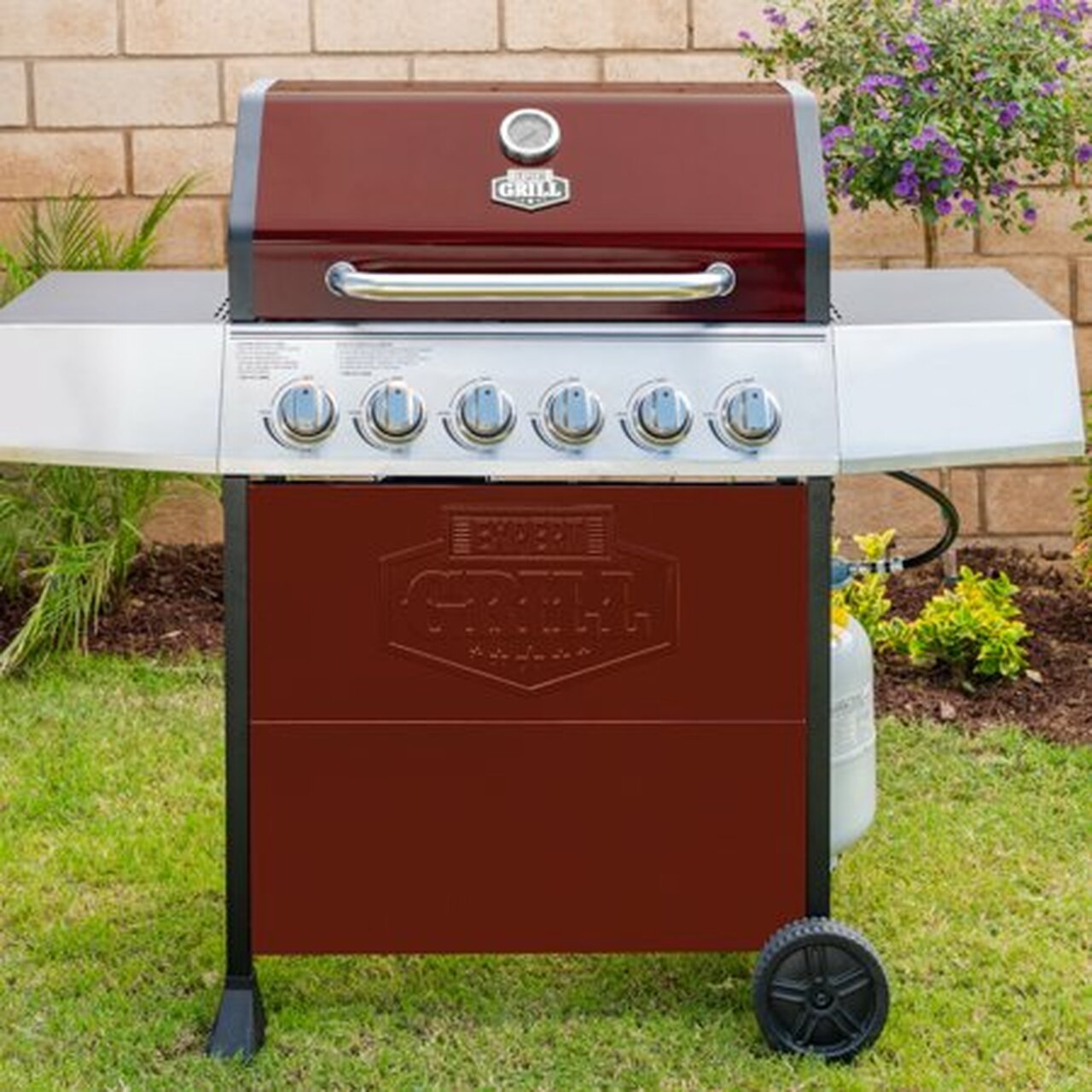 Expert Grill 6 Burner Propane Gas Grill in Red