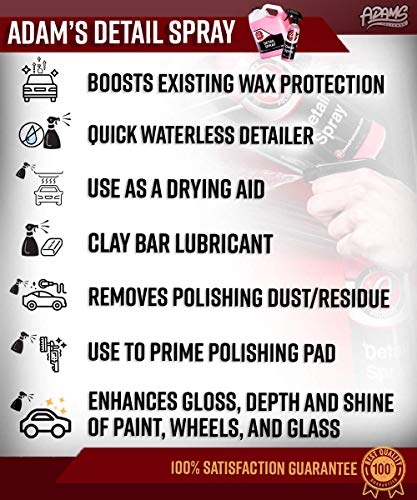 Adam's Detail Spray 5 Gallon - Quick Waterless Detailer Spray for Car Detailing | Polisher Clay Bar & Car Wax Boosting Tech | Add Shine Gloss Depth Paint | Car Wash Kit & Dust Remover