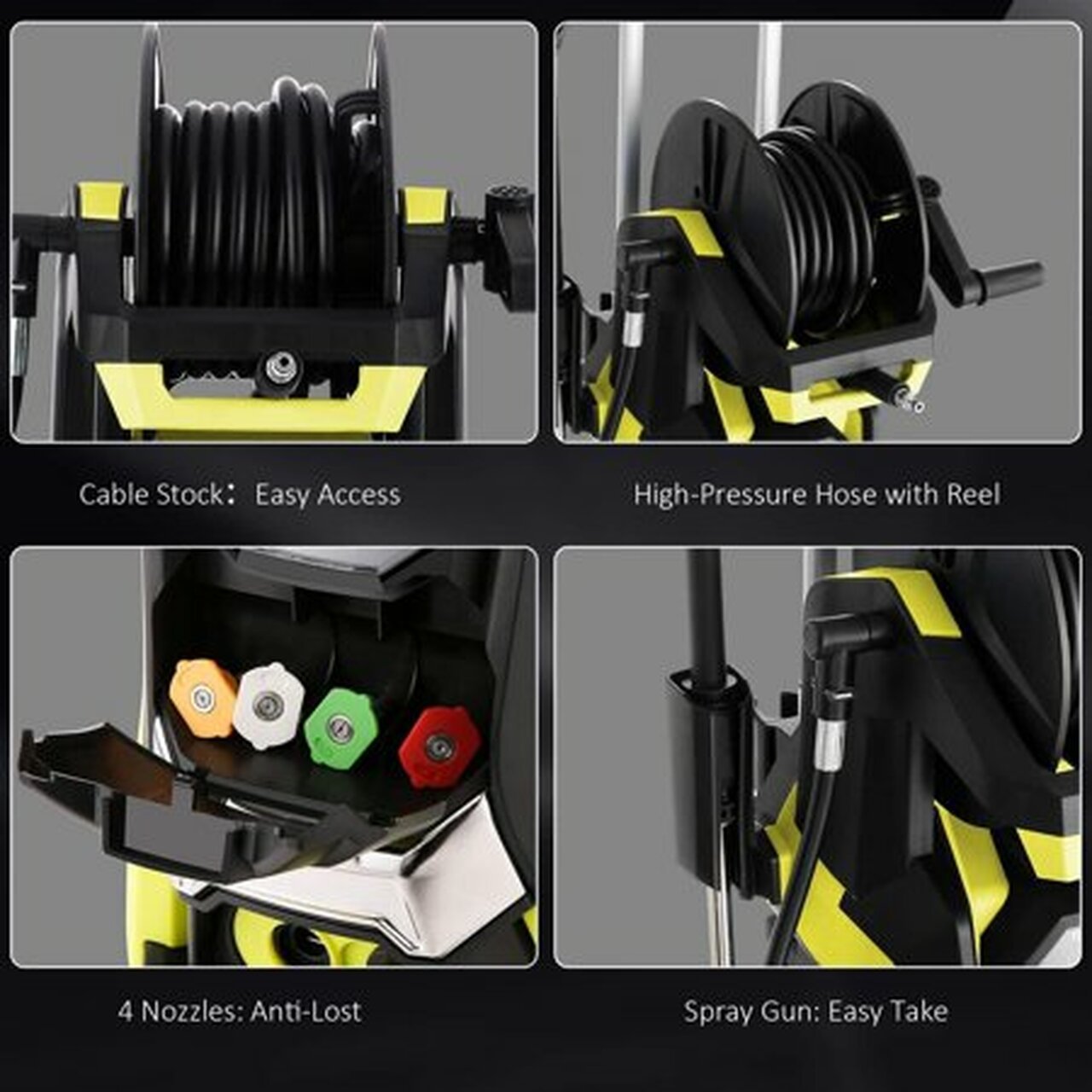TEANDE 3800 PSI Pressure Washer, Electric 1800W High Pressure Power Washer Machine with Touch Screen and 5 Nozzles