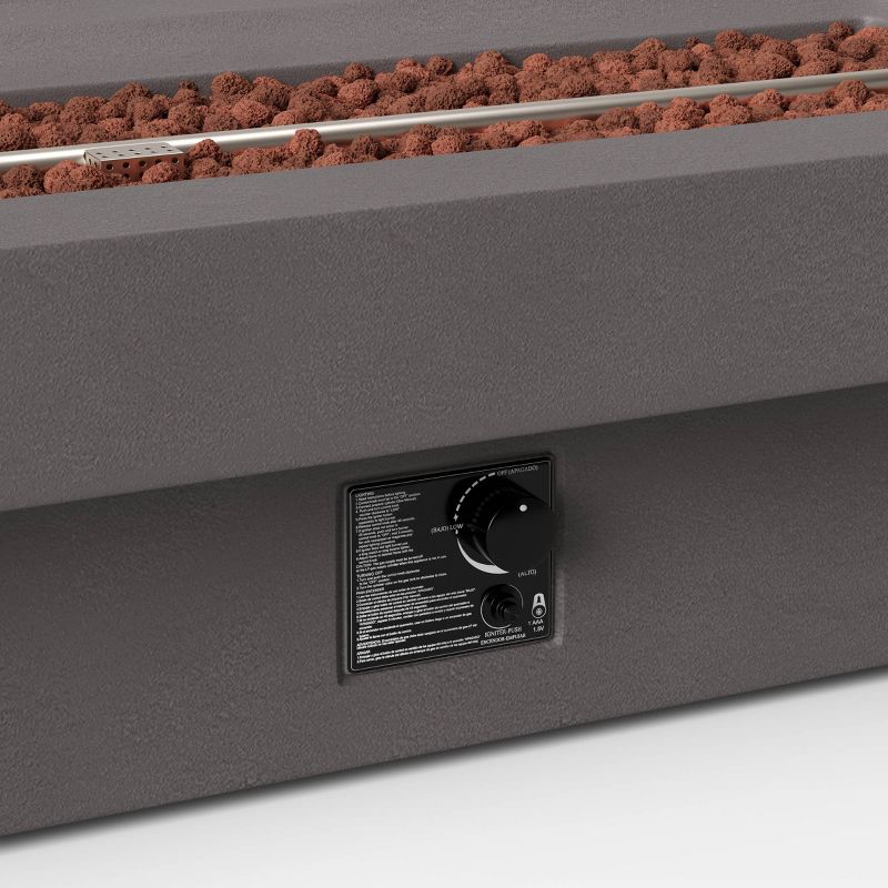 56″ Rectangle Pipestone Outdoor LP Fire Pit – Project 62™