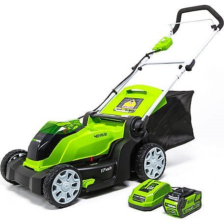 MO40B411 G-MAX 40V 17 in. 2-in-1 Cordless Lawn Mower with 4Ah Battery and Charger, 2508302