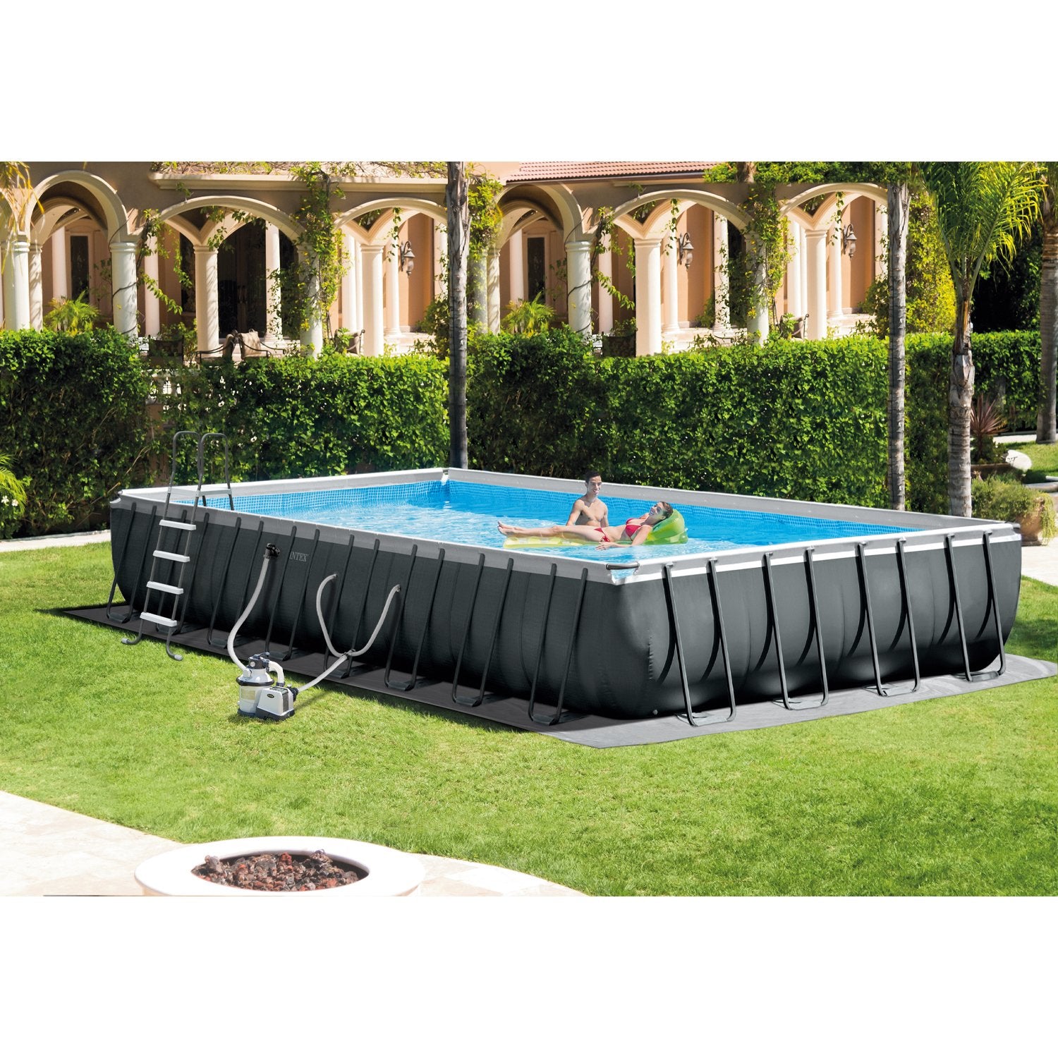 Swimming Pool-Intex 26373EH 32' x 16' x 52″ Rectangular Ultra XTR Frame Swimming Pool w/ Pump
