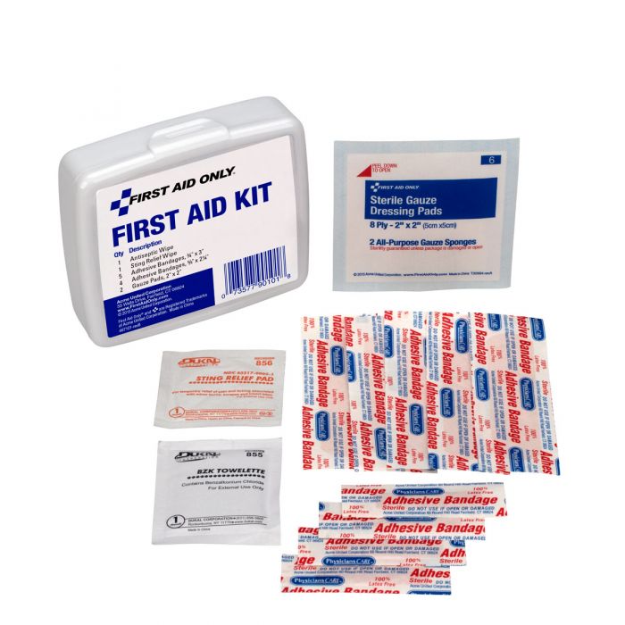 First Aid Only 13 Piece Personal First Aid Kit, Plastic Case (Case of 72)