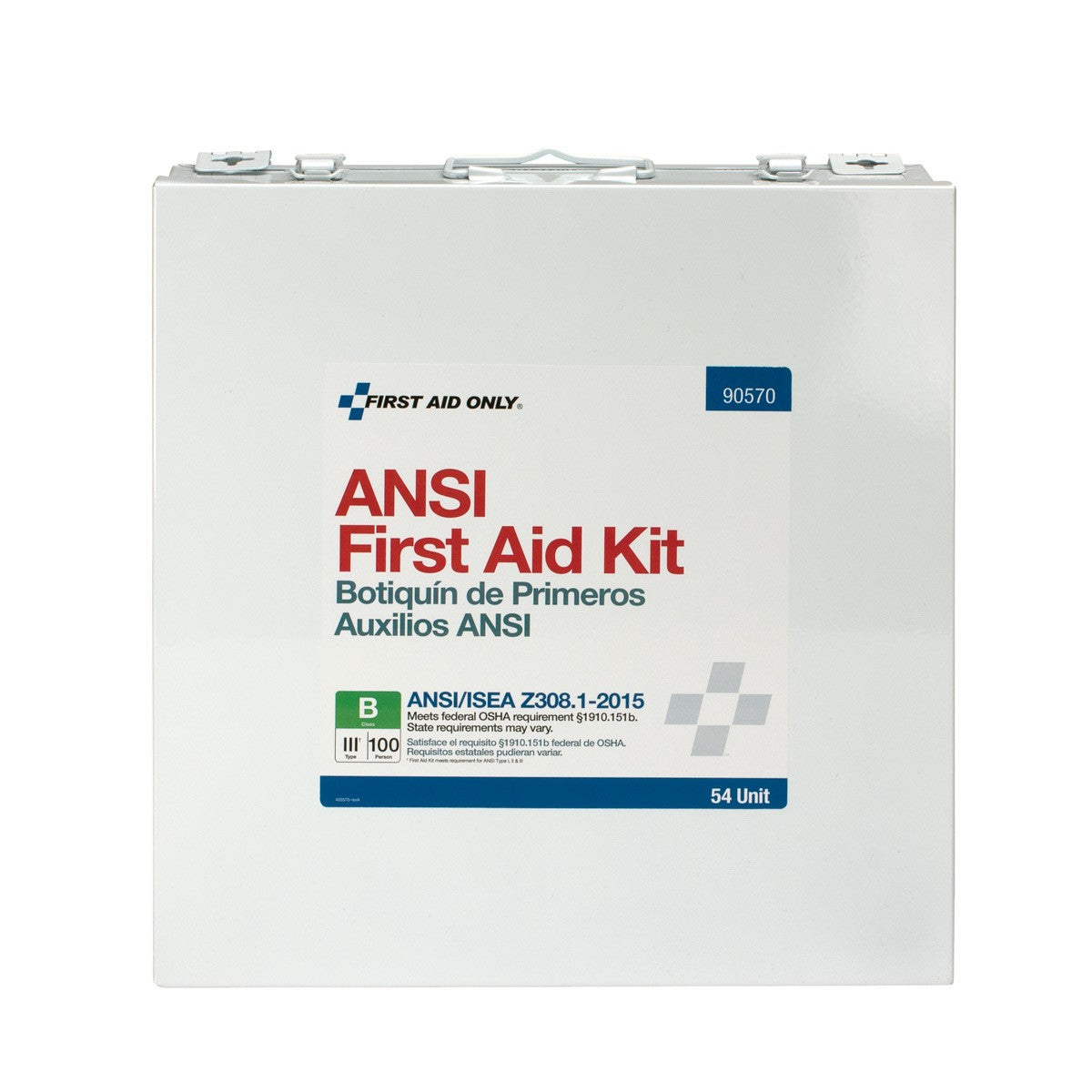First Aid Only 100 Person 54 Unit First Aid Kit, ANSI B, Weatherproof Steel Case, Type III (2 per order)