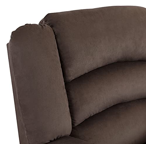 Blackjack Furniture Winthrop Microfiber Modern Reclining Living Room, Den Loveseat, Brunette