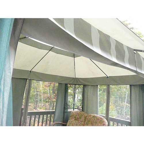 Garden Winds 12 x 10 Scroll Design Gazebo Replacement Canopy Top Cover and Netting