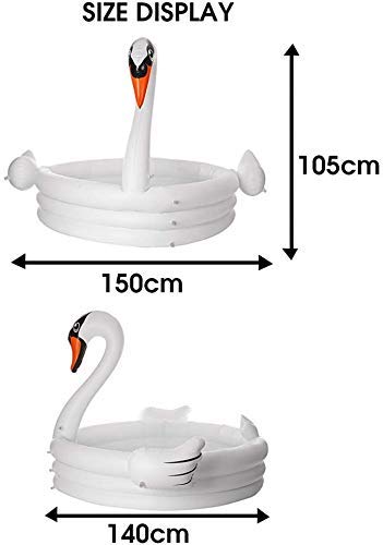 LZZB PVC Large Swan Swimming Pool Inflatable for Adults Baby Kids Summer Water Paddling Pool Bathtub Circles Float Pool Toys Gift