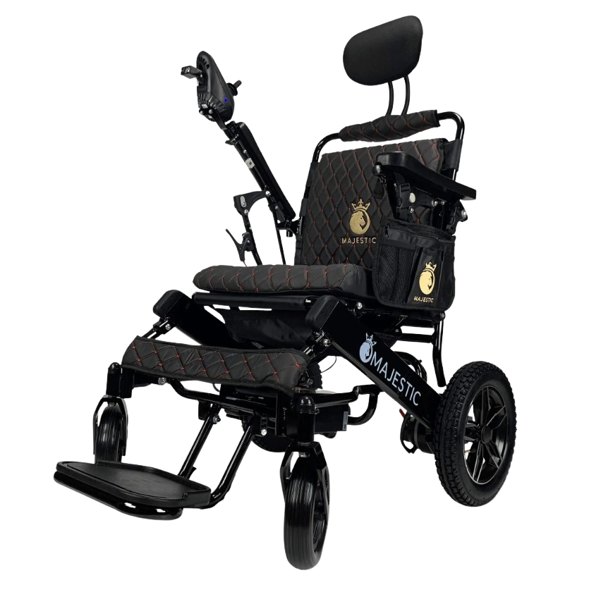 ComfyGO IQ-8000 Majestic 17.5 Inch Wide Seat Remote Controlled Travel Folding Electric Wheelchair With Recline New