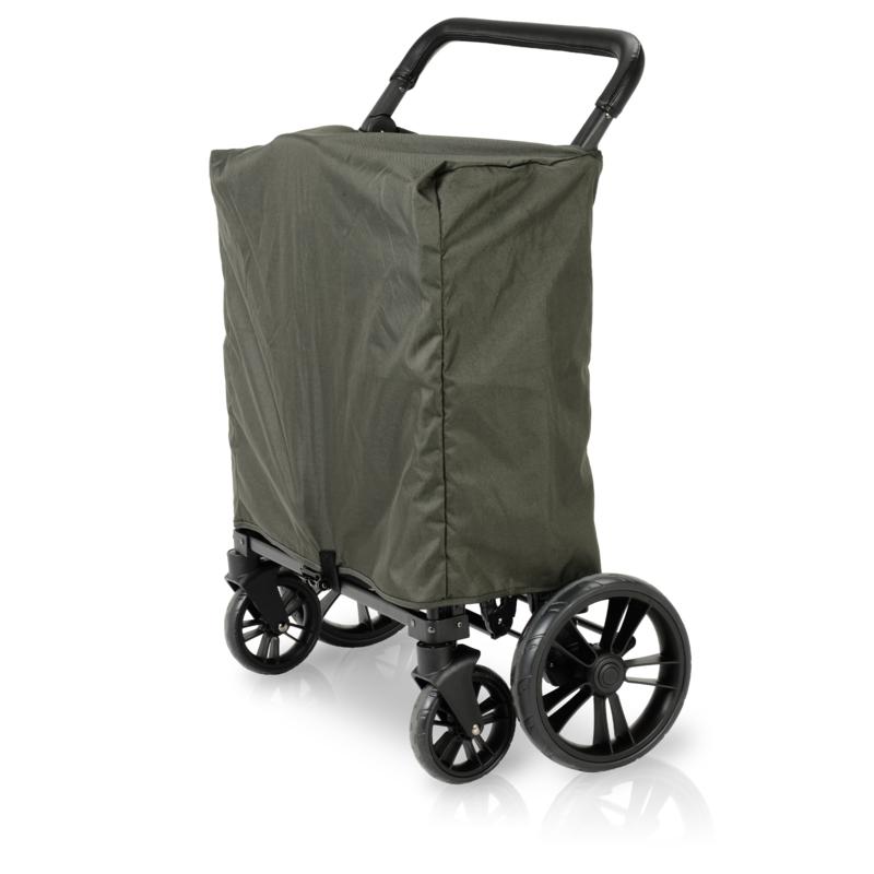 WonderFold Baby X4S Push/Pull 4-Passenger Quad Double Stroller Wagon with Automatic Magnetic Seatbelt Buckles Green New