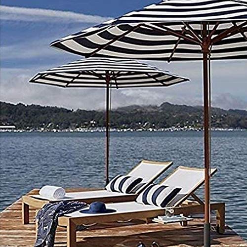 ZAY 6.9ft/8.9ft Outdoor Patio Beach Umbrella, Sun Shelter for Garden Beach Outdoor Blue & White Stripe, Garden Table/Pool Umbrella (Size : 2.7mX2.5m/8.9ftX8.2ft)