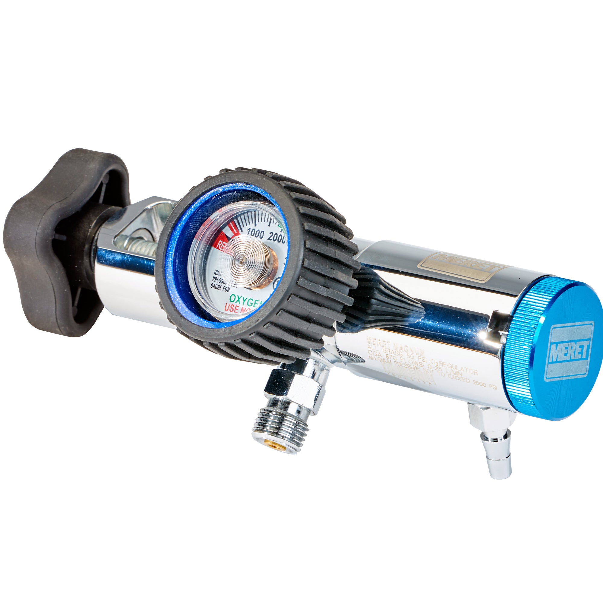 MERET Magnum™ All Brass Lifetime Warranty Regulator with 2 DISS and Barbed Outlet