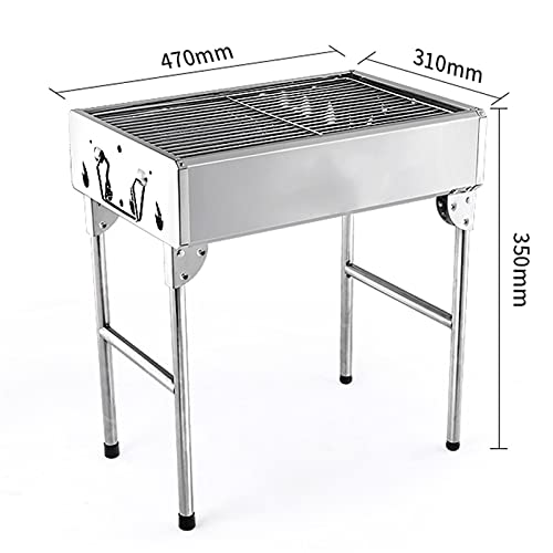 HYAN Barbecue Grill Barbecue Grill, Portable Folding Charcoal Barbecue Desk Tabletop Outdoor Stainless Steel Smoker BBQ for Picnic Barbecue Shelves