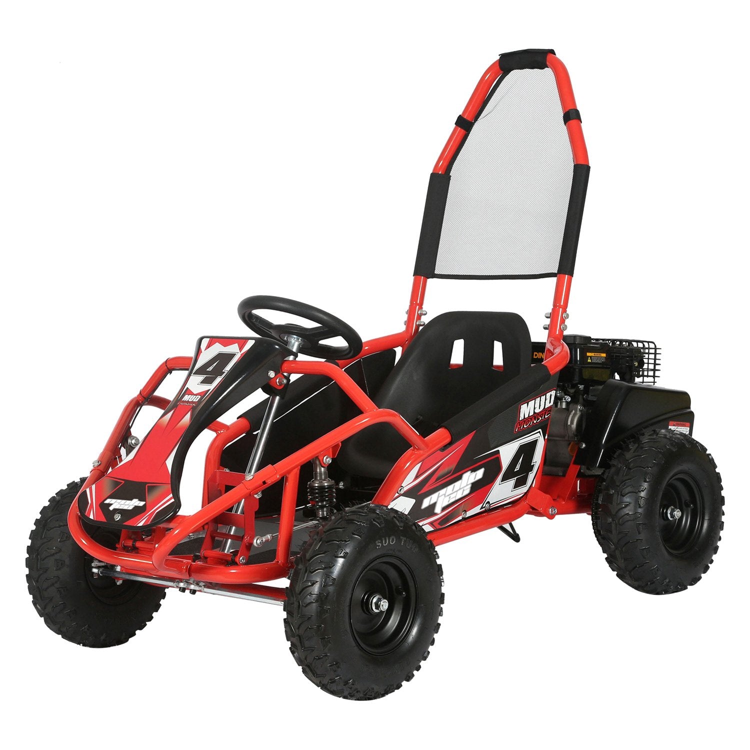MotoTec Mud Monster Full Suspension Gas Powered 98cc Kids Go Kart