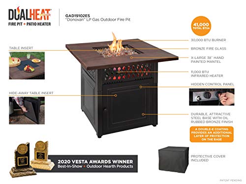 Golden Flame Endless Summer Donovan DualHeat Fire-Table and Patio Heater (Propane-Gas)