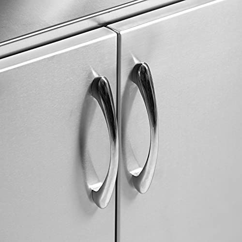 BBQGuys Signature Stainless Steel Grill Cart for 18-Inch Kamado Grill - Fits The Blaze Kamado, Big Green Egg Large, & Kamado Joe Classic - BBQ-KGC-SS