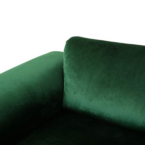 Christopher Knight Home Wendy Modern Glam 4 Seater Velvet Sofa, Emerald, Silver
