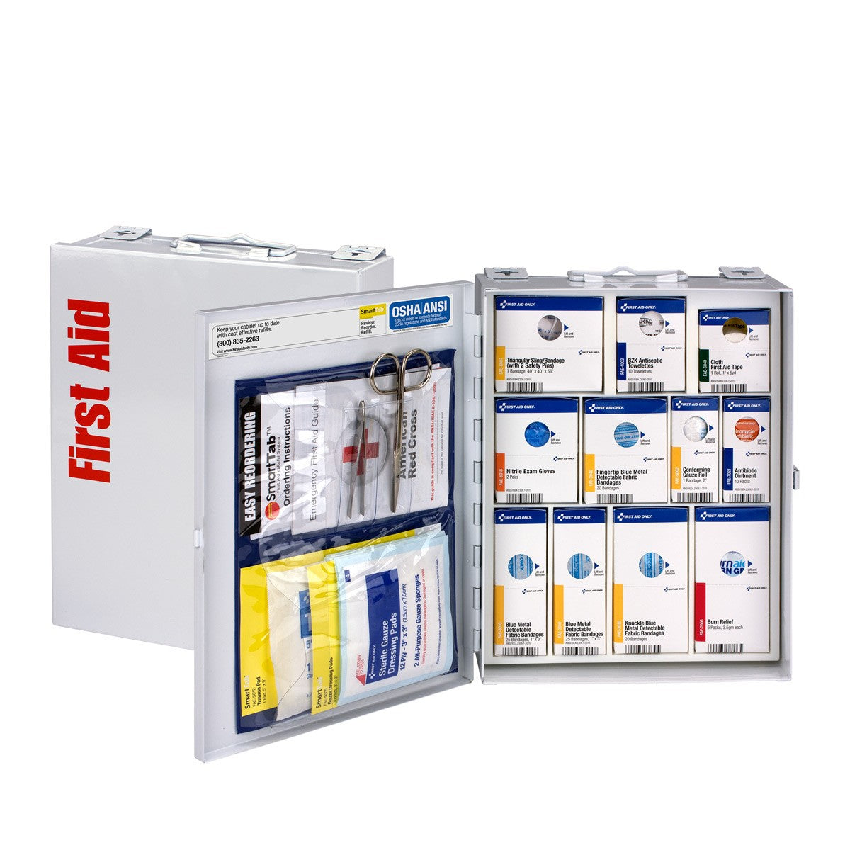 First Aid Only 25 Person Medium Metal Smart Compliance Food Service First Aid Cabinet without Medications (3 per order)