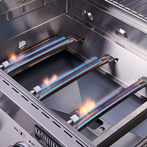 Monument Grills 24367 Stainless Steel 4 Burner Propane Gas Grill w/Side Sear Burners