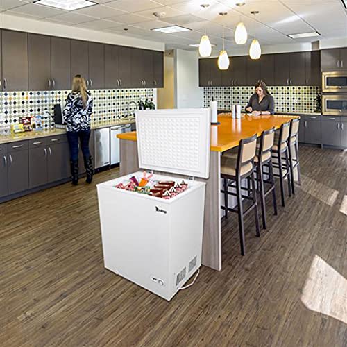 ZOKOP 5.0 Cubic Feet Top Chest Freezer with Adjustable Thermostat and Removable Storage Basket, Freezing Machine for Home and Kitchen (5 cu ft)