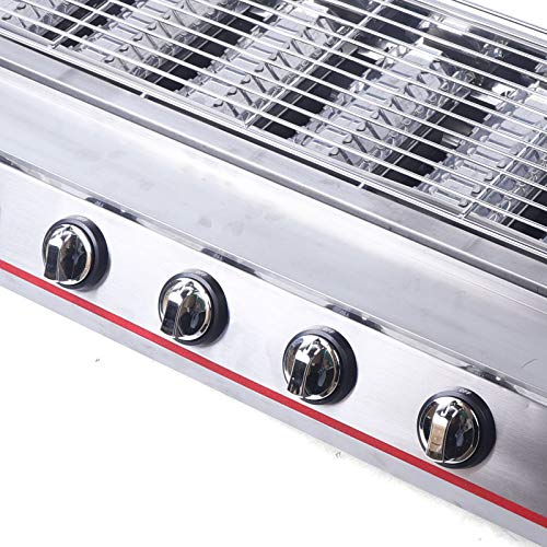 LPG Commercial Multi-function Gas BBQ Grill Stainless Steel Gas Grill 8 Burner BBQ Backyard Patio Barbecue Outdoor Cooking+steel cover