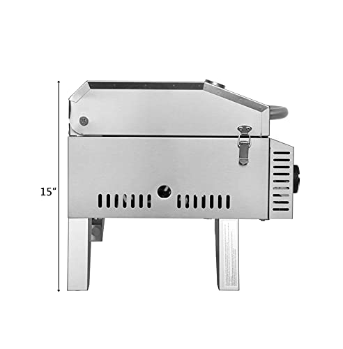 Modern Tabletop Stainless Steel 2-Burner Gas Grill2000 BTU BBQ Grid with Foldable Legs for Outdoor Camping Picnic Grill Home BBQ Oven, Outdoor Pizza Oven Fired Wood Charcoal Cooker Camping Stove