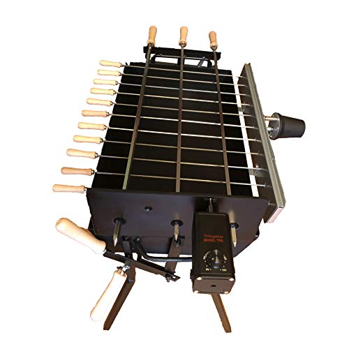 Tritogenia Inline Charcoal Grill with One Multispeed 0-55RPM One 6RPM and Adjustable Height Regulator