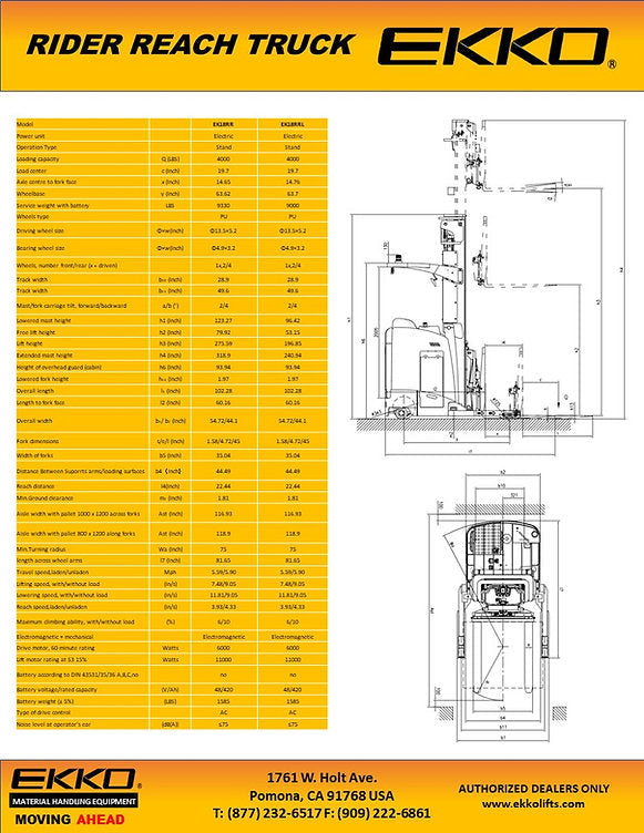Ekko EK18RR Stand-Up NA Reach Truck 275