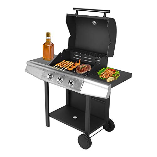 Gas Grill, Stainless Steel LPG Gas Grill BBQ Machine Easy to Use Grilling Tools for Home Restaurant Outdoor Camping
