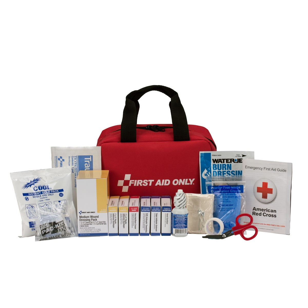 First Aid Only 25 Person Bulk First Aid Kit, ANSI A, Type I and II, Soft Fabric Nylon Pouch Case (5 per order)