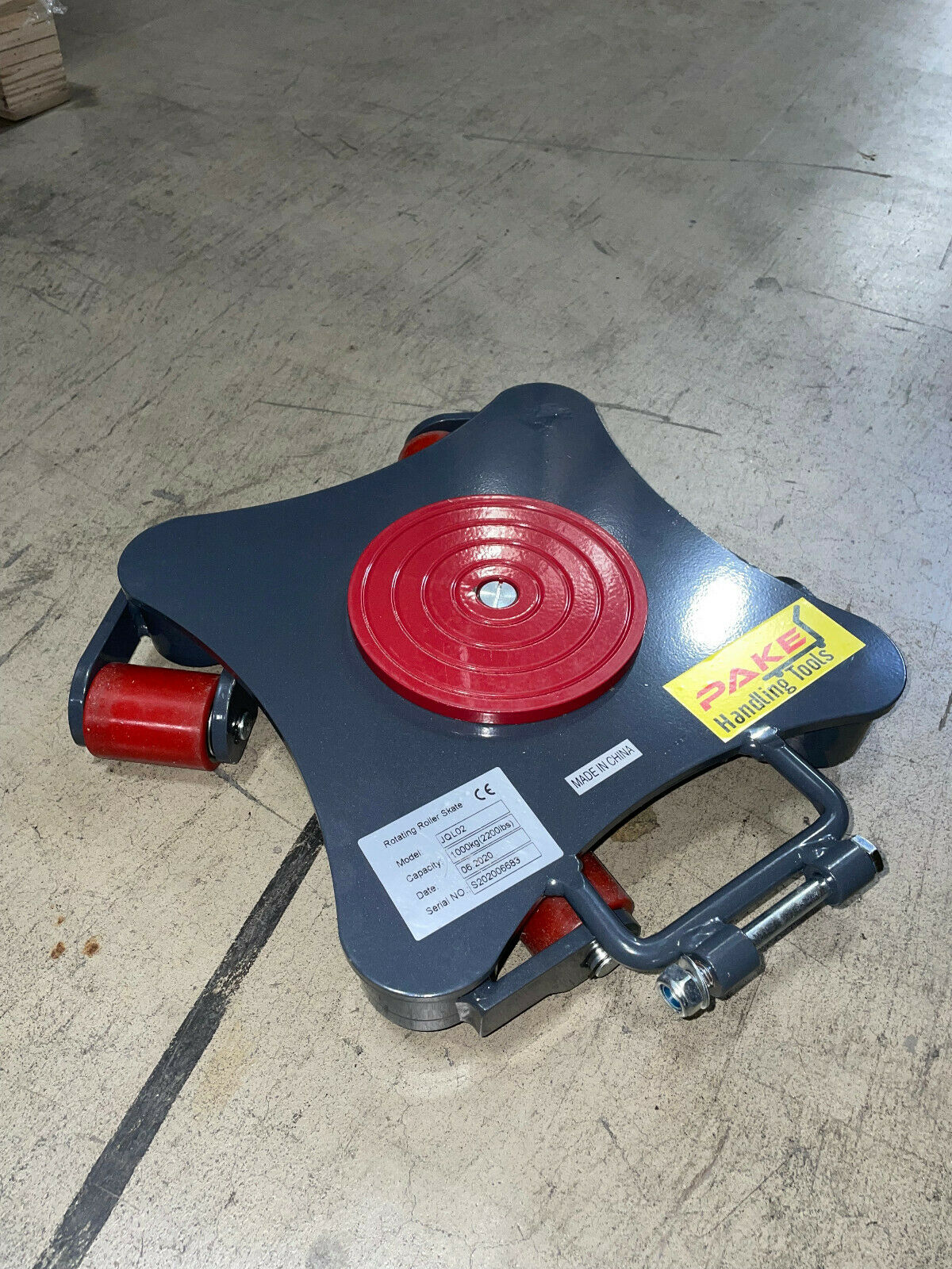 Pake Handling Tools PAKRM04 4 Roller Steel Rotating Machine Dolly 2200 lb Capacity New