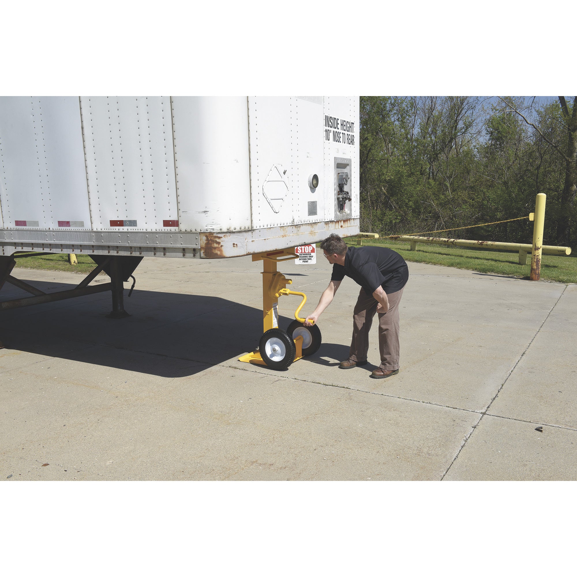 Vestil CJ-BEAM-SN Steel Stabilizing Jack with Solid Foam Wheels 50,000 Lb. Capacity Yellow New