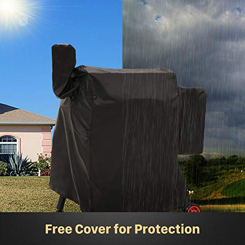 SÄKEE Wood Pellet Grill and Smoker, 795 SQ. IN. Cooking Area, Hopper Quick-Emptying, Digital Temperature Controls, 20 Pound Hopper