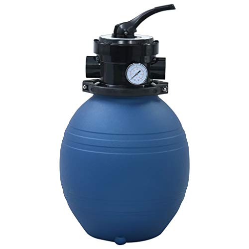 FAMIROSA Pool Sand Filter with 4 Position Valve Blue 11.8