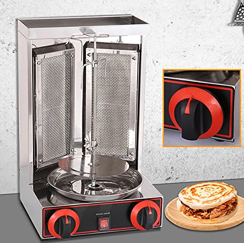 PIVTXRQS Rotating Barbecue, Electric Vertical Broiler Kebab Gyro Grill Machine with Burners Stainless Steel Automatic,Silver