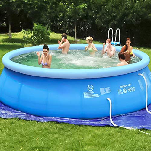 Evoio Inflatable Swimming Above Ground Pool for Backyard Easy Set Pool with Filter Pump, Air Pump, Top Cover and Ground Cloth (12 ft x 36 inch with Cover)