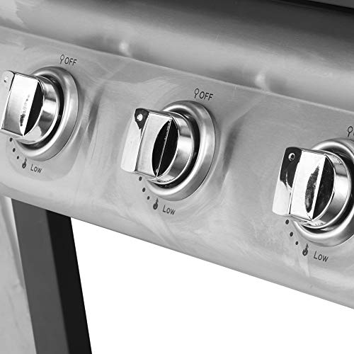 Gas Grill, Stainless Steel LPG Gas Grill BBQ Machine Easy to Use Grilling Tools for Home Restaurant Outdoor Camping