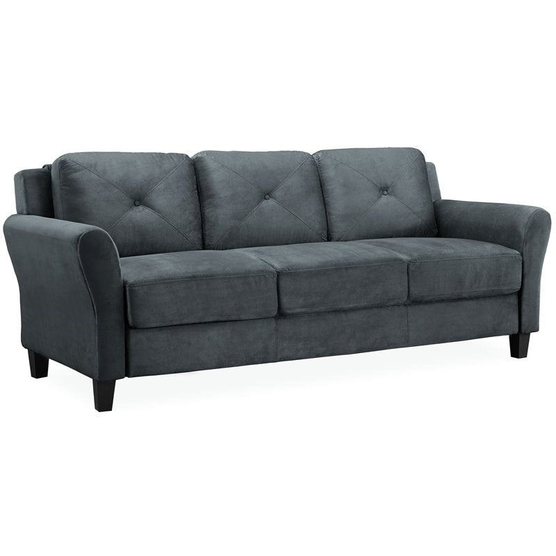 Kingway Furniture Gilan Faux Leather Living Room Sofa - Black/grey