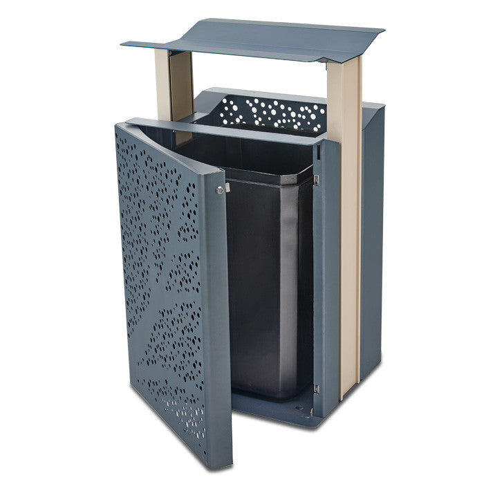 Airi Leaf 45-Gal. Trash Receptacle with Side Door